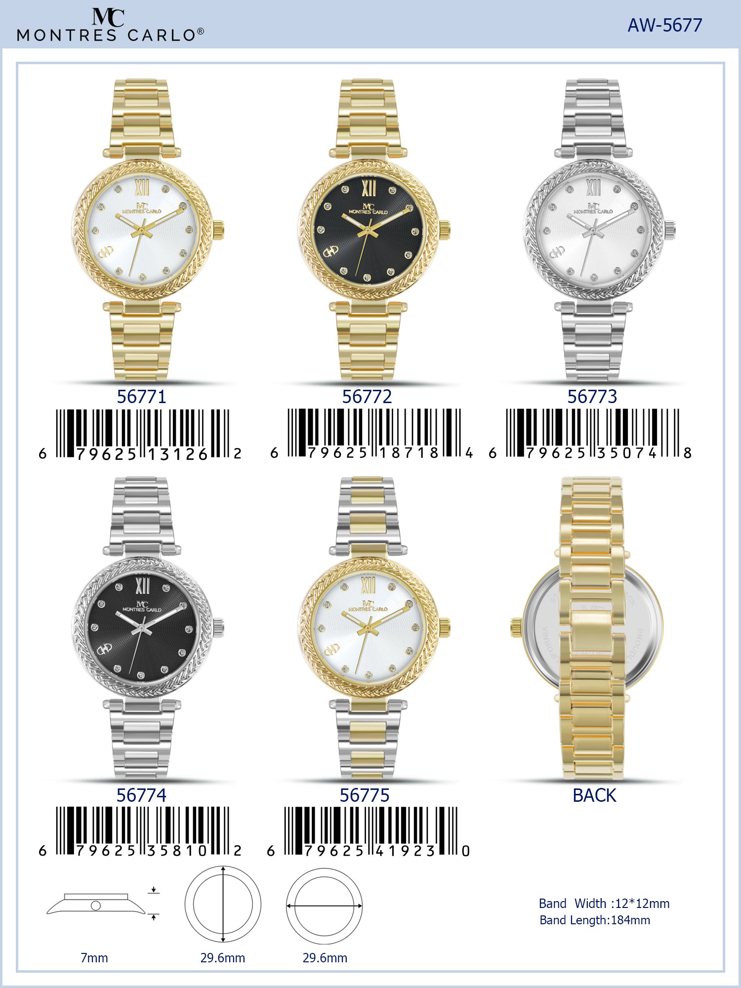 5677-Montres Carlo Bracelet Watch