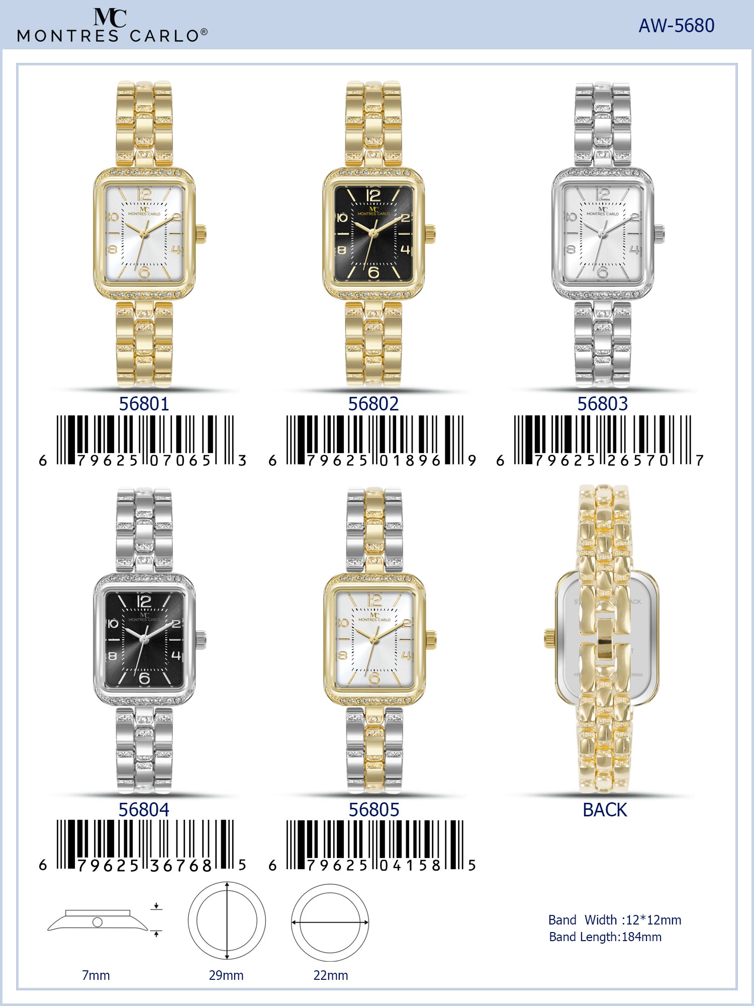 5680-Montres Carlo Bracelet Watch