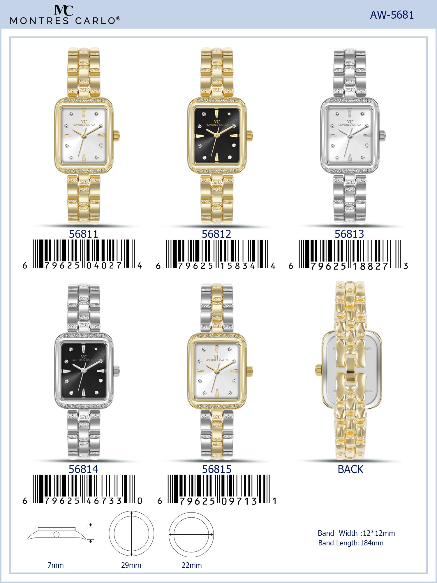 5681-Montres Carlo Bracelet Watch