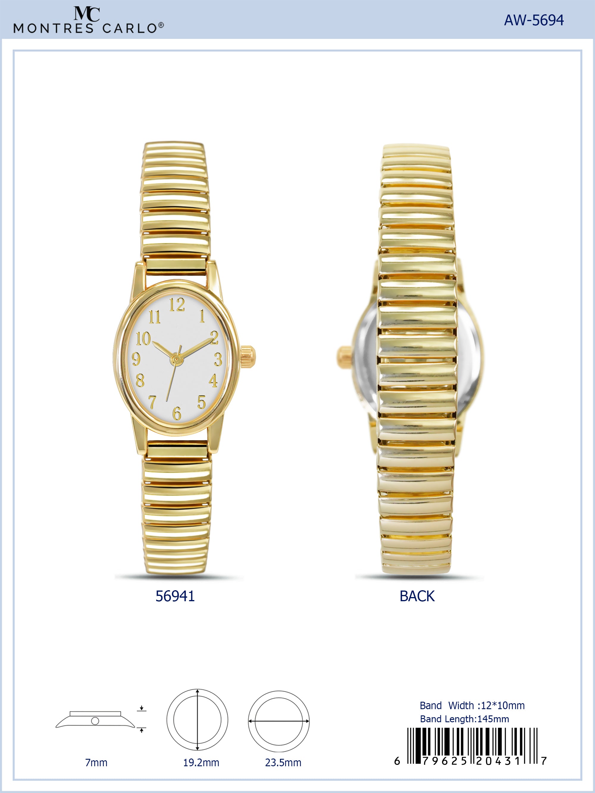 5694-Montres Carlo Flex Band Watch