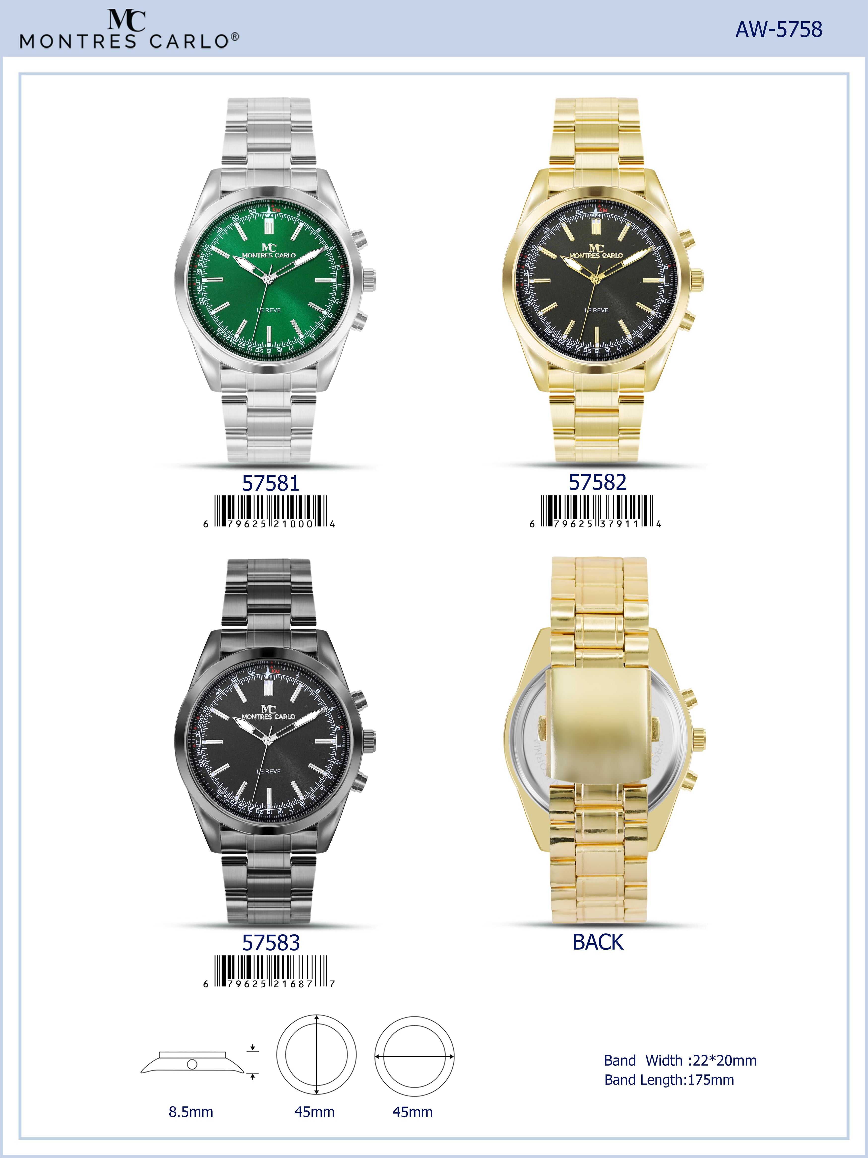 5758 - Metal Band Watch