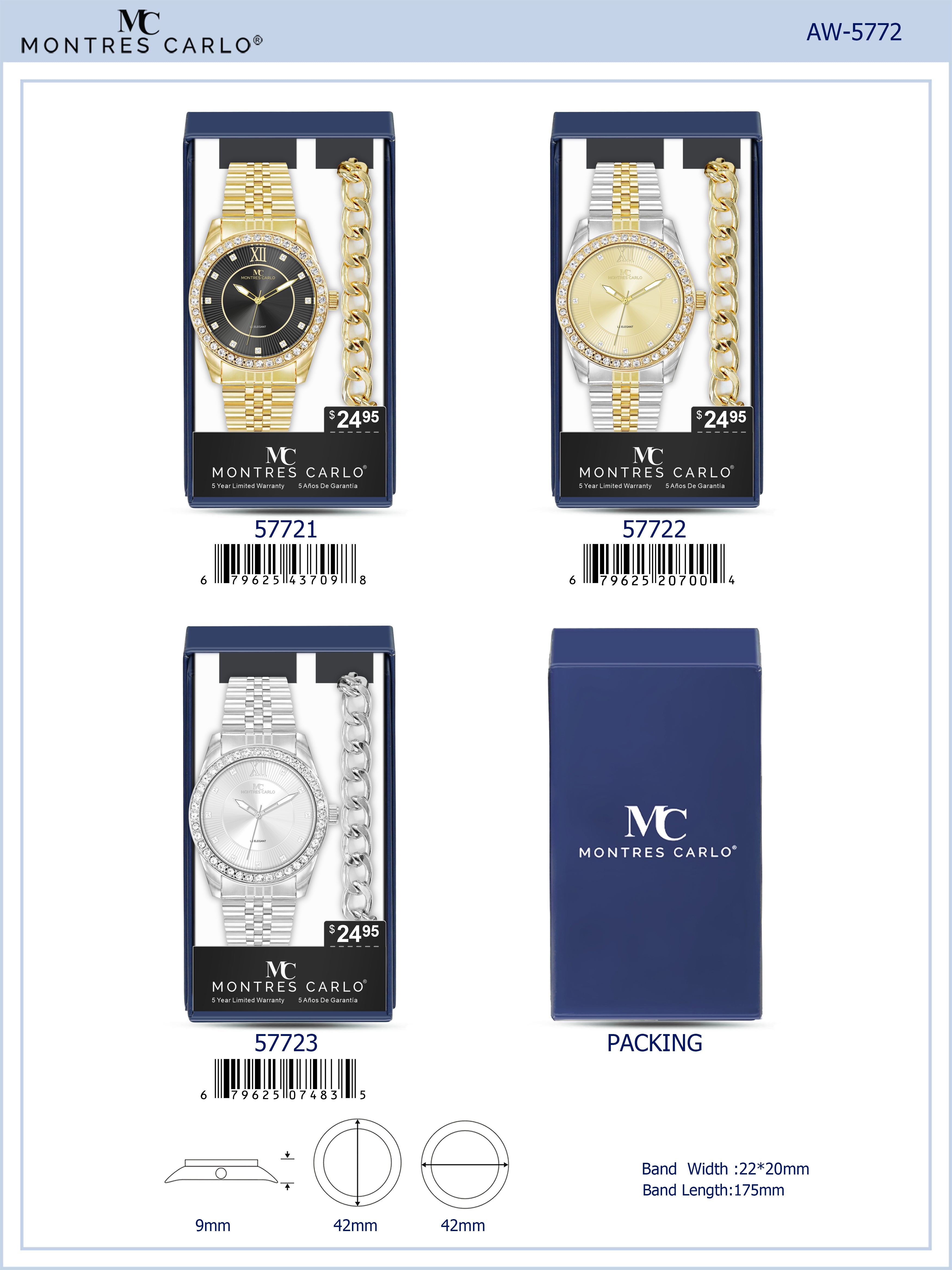 5772-JB Metal Band Watch Gift Box Edition