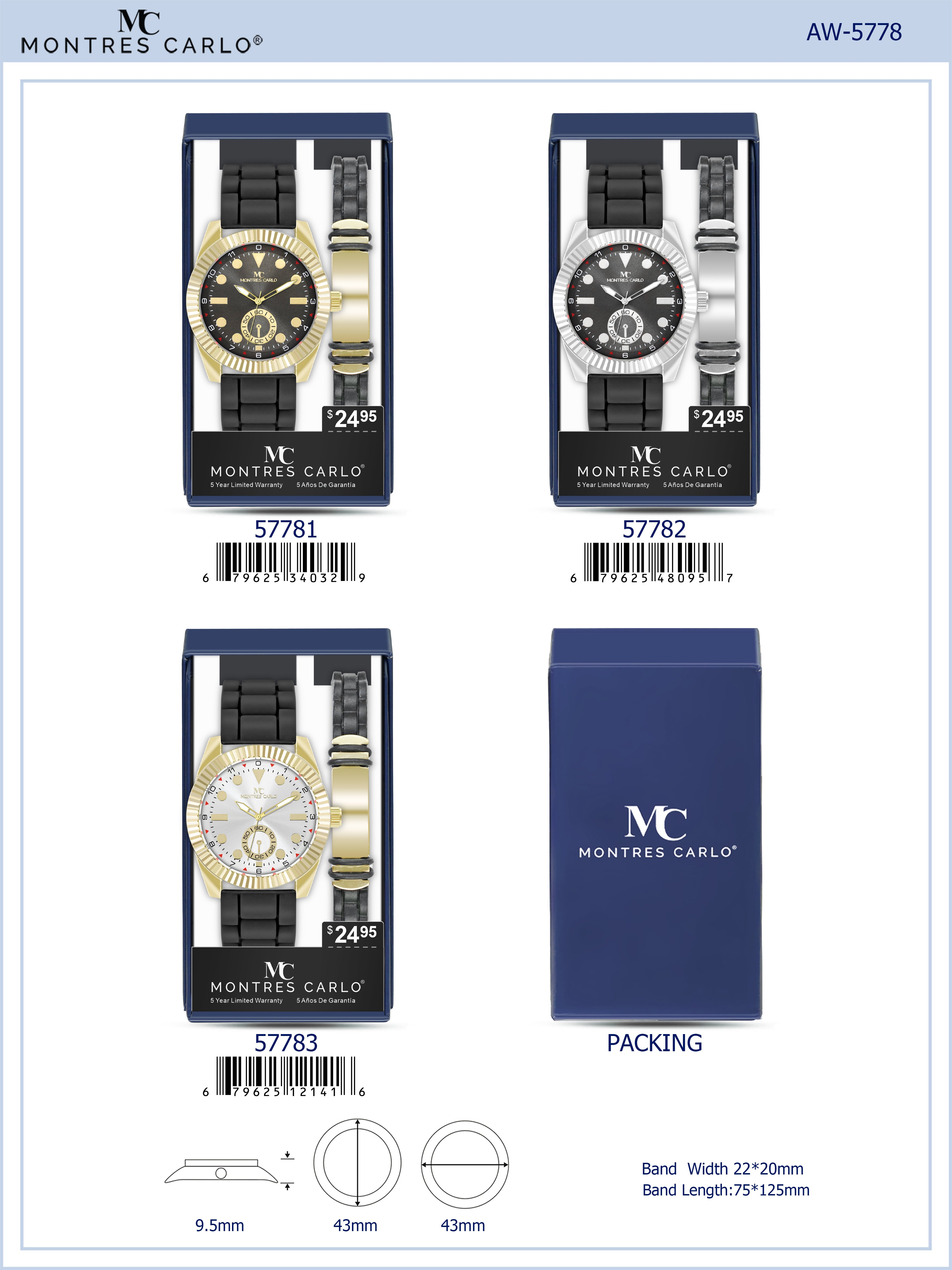 5778-JB-Montres Carlo Silicone Band Watch