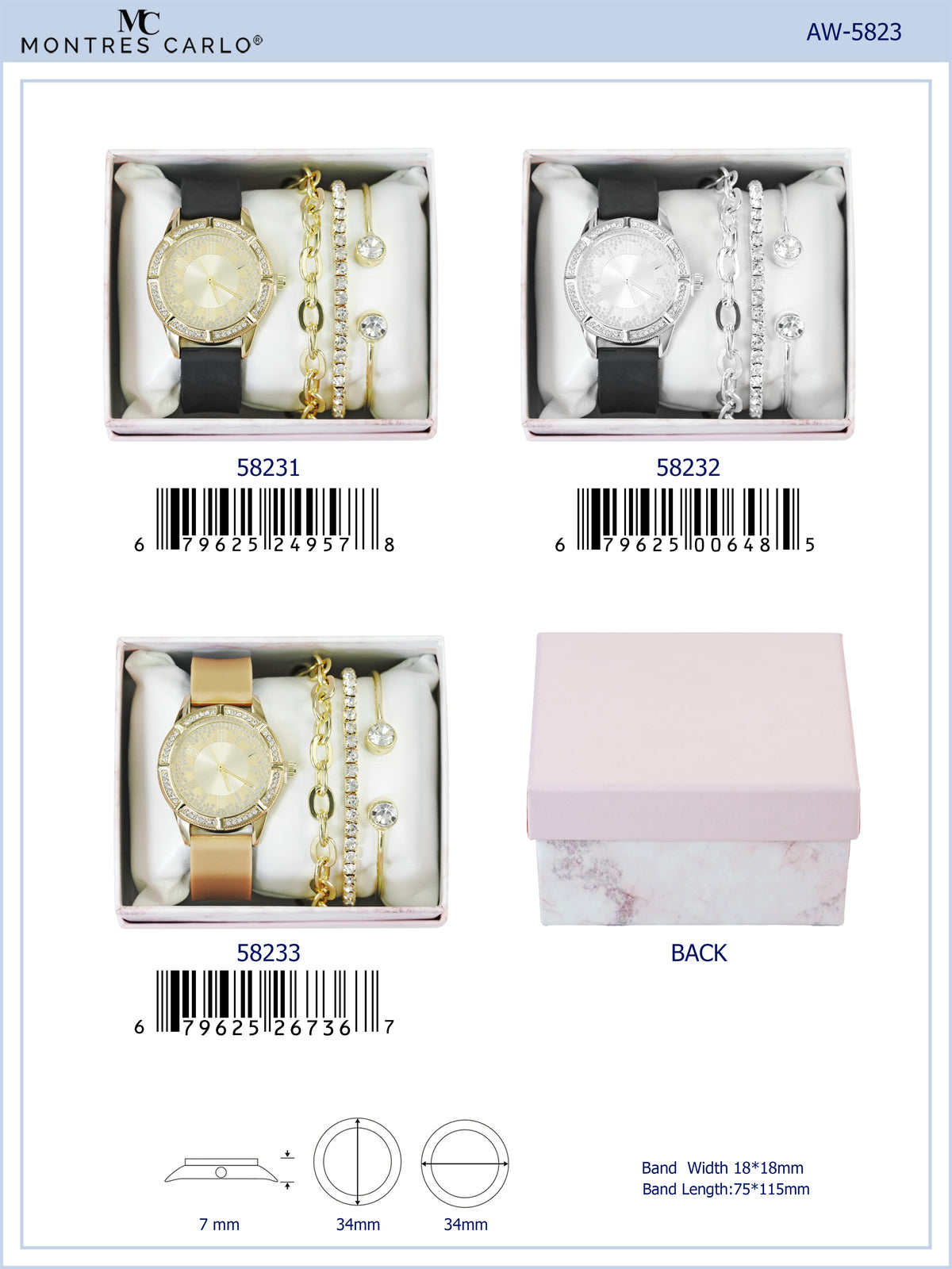 5823-JB8 - Silicon band watch Gift Box Edition