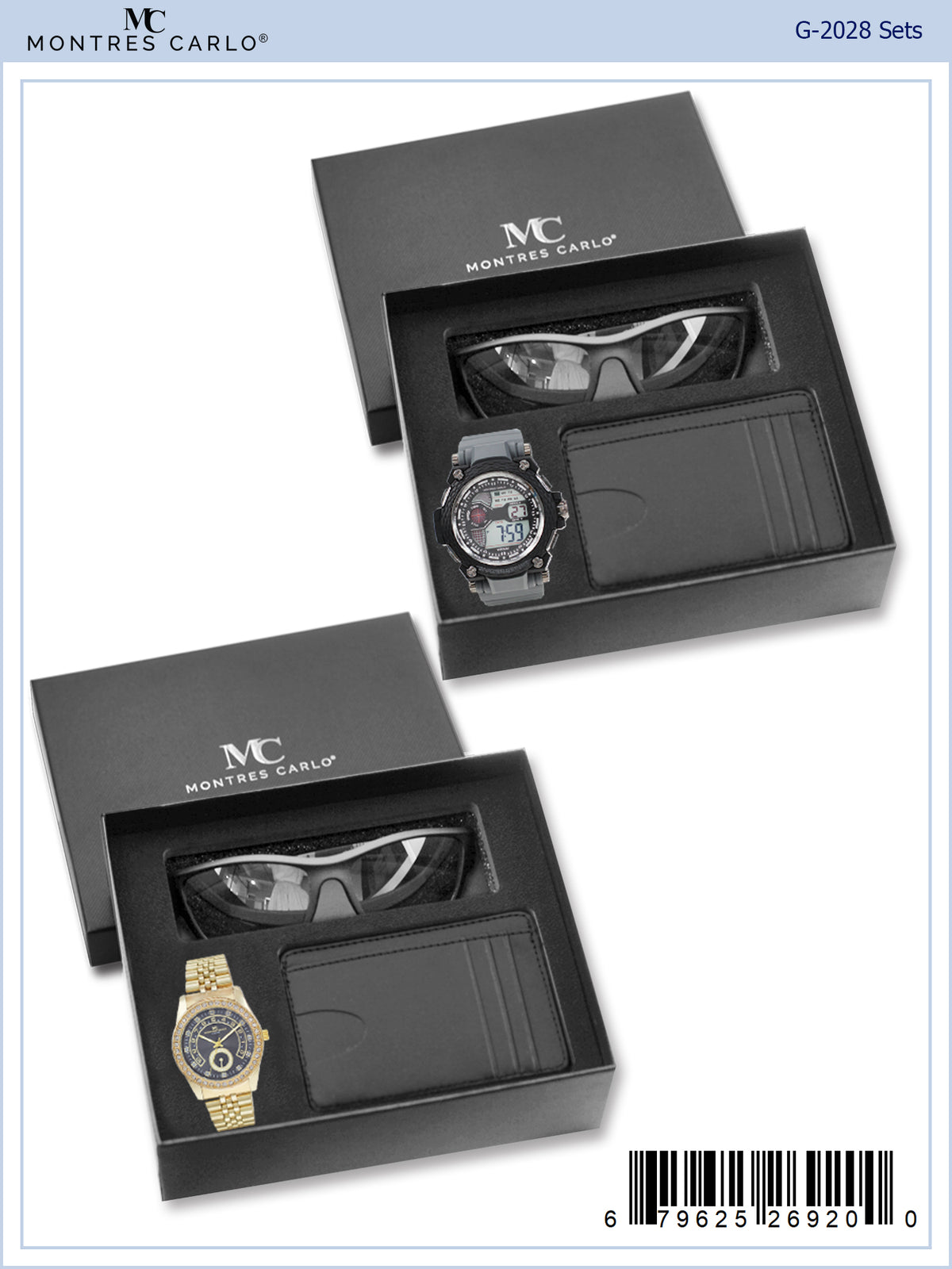 G-2028-Sunglass, Money Clip and Watch Sets, 24Pcs Master 