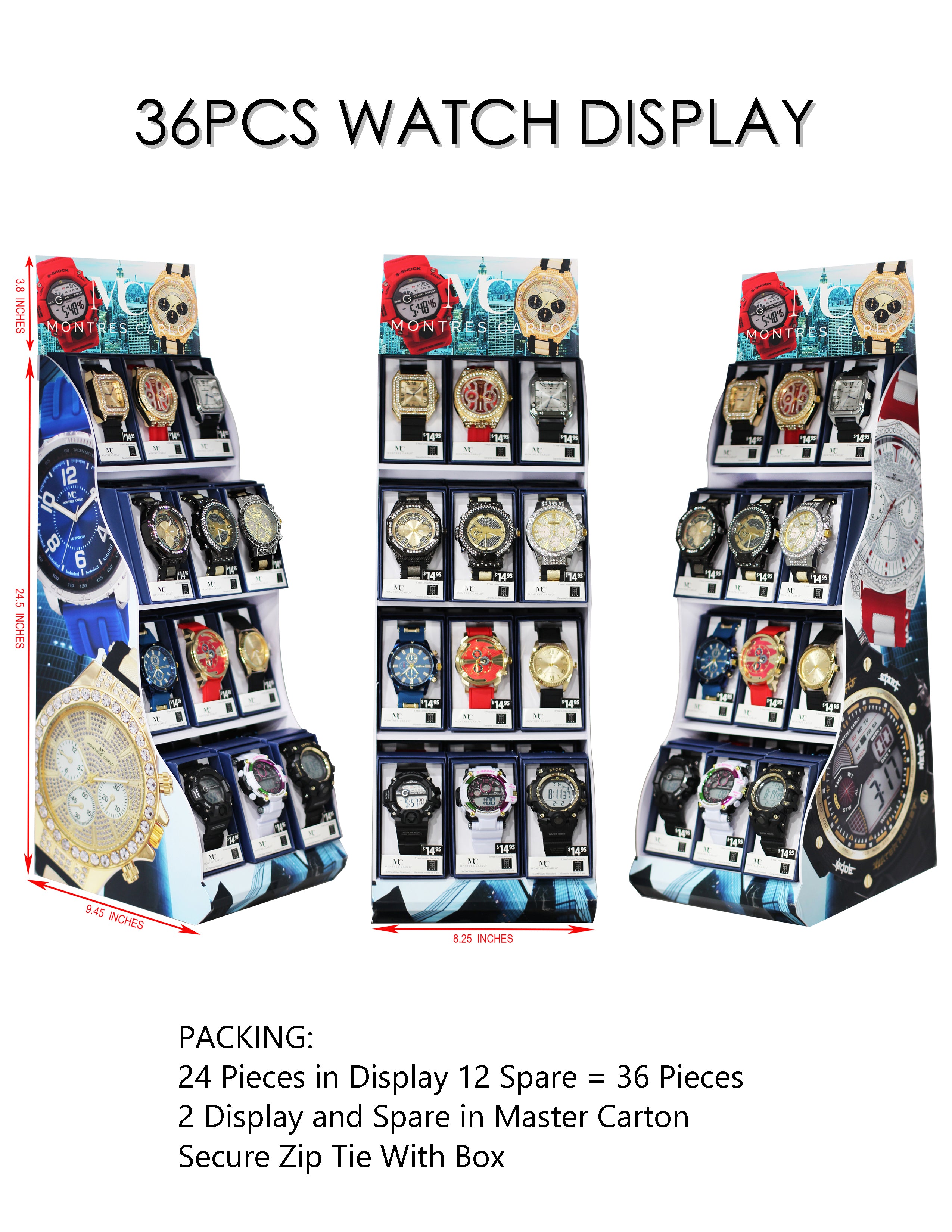 G-2022 - Prepacked 36 Piece Watch Display