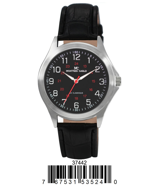 3744 - Faux Leather Band Watch