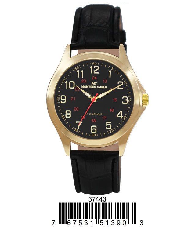 3744 - Faux Leather Band Watch