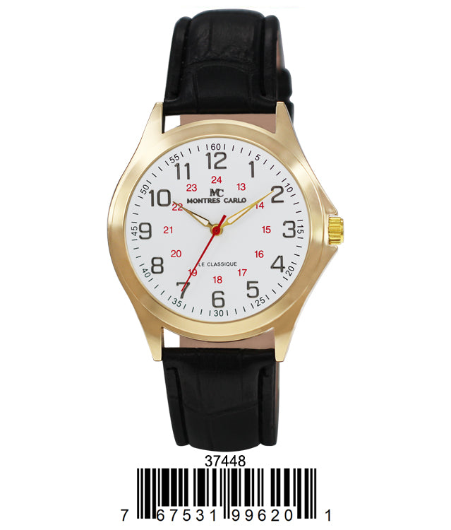 3744 - Faux Leather Band Watch