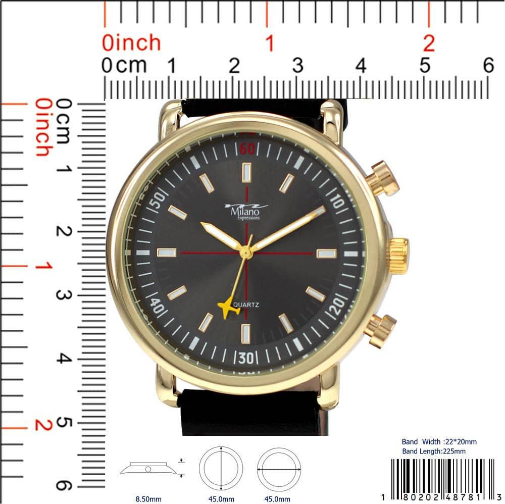 4878 -Faux Leather Band Watch