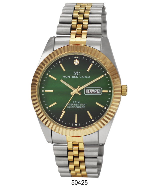 5042 - Metal Band Day and Date Watch