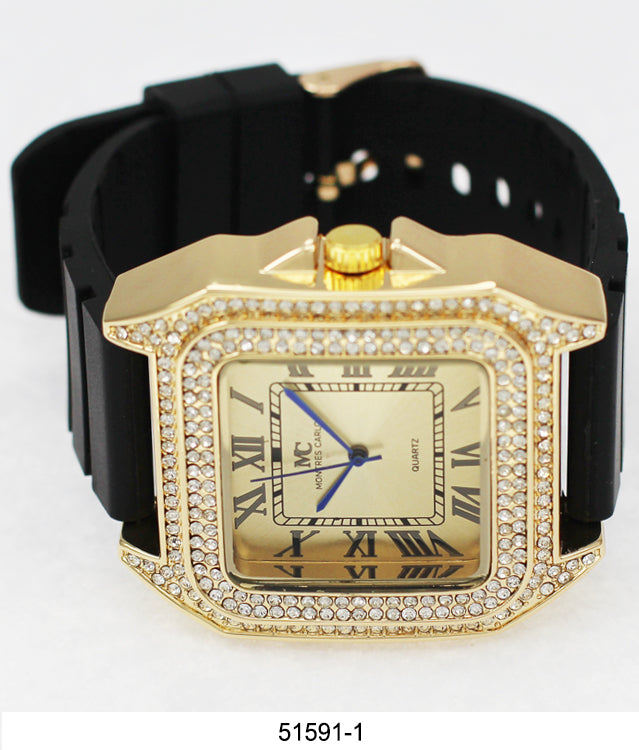 5159 - Reloj de silicona Iced Out