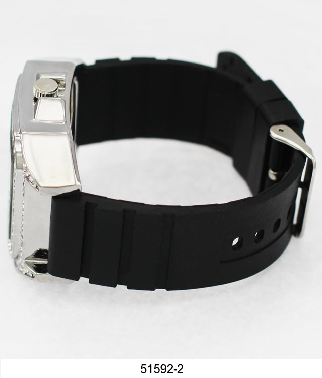 5159 - Reloj de silicona Iced Out