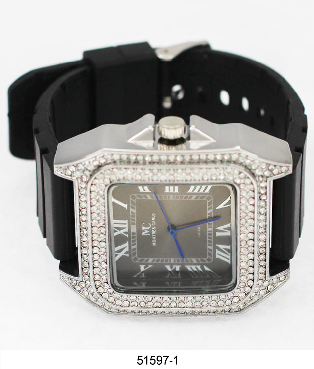 5159 - Reloj de silicona Iced Out