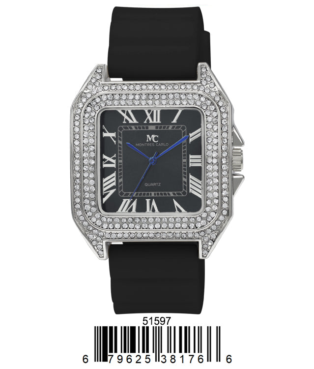 5159 - Reloj de silicona Iced Out