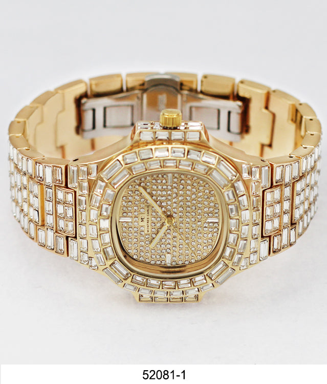5208 - Ice Baguette Metal Band Watch