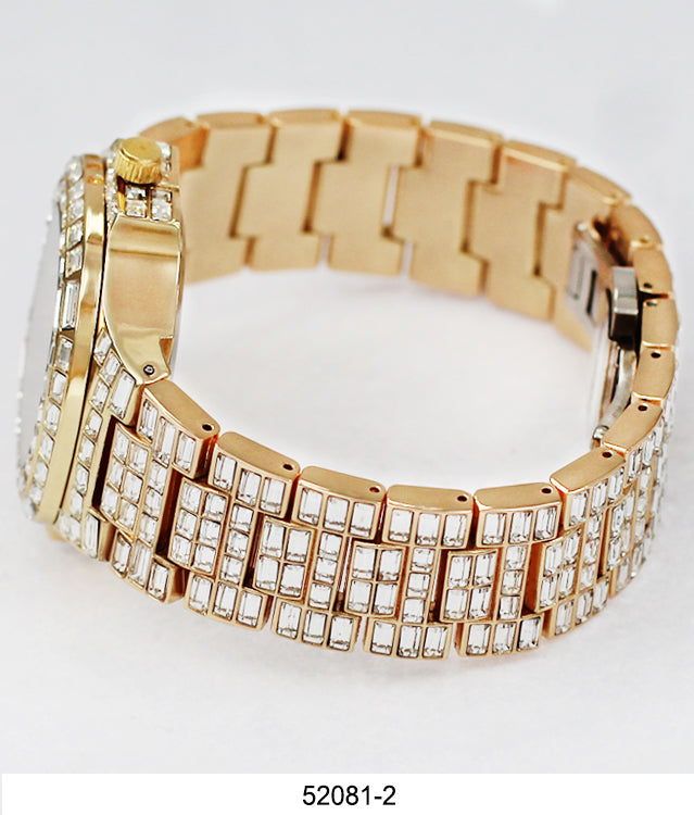 5208 - Ice Baguette Metal Band Watch