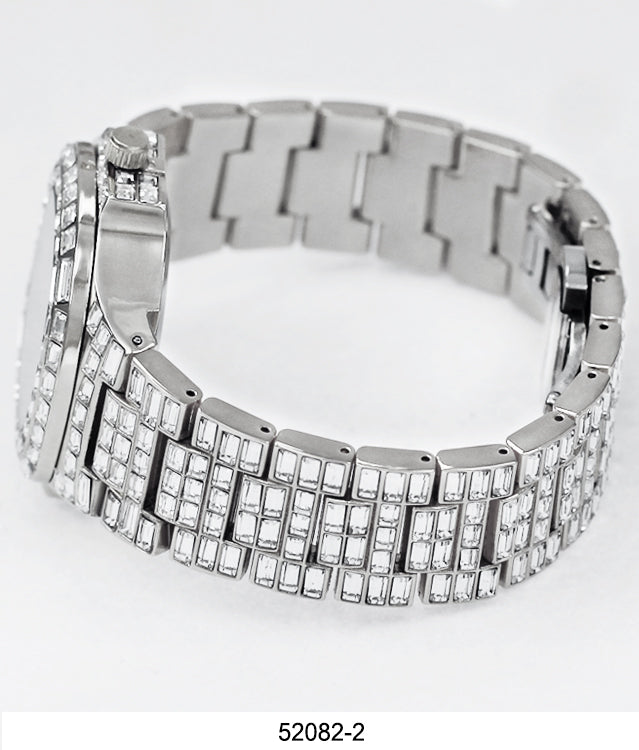 5208 - Ice Baguette Metal Band Watch