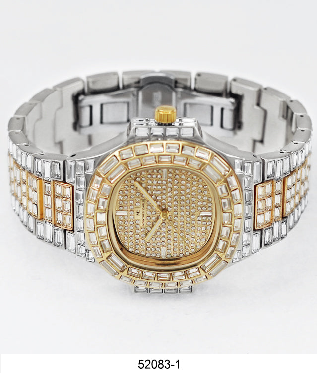 5208 - Ice Baguette Metal Band Watch