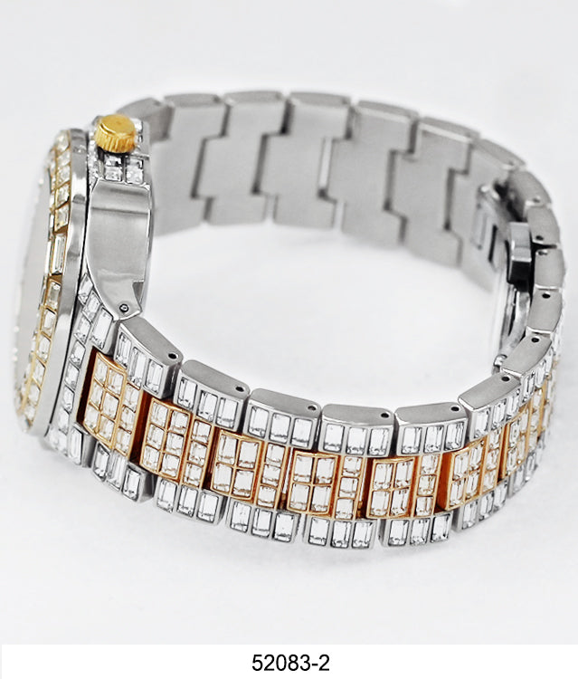 5208 - Ice Baguette Metal Band Watch