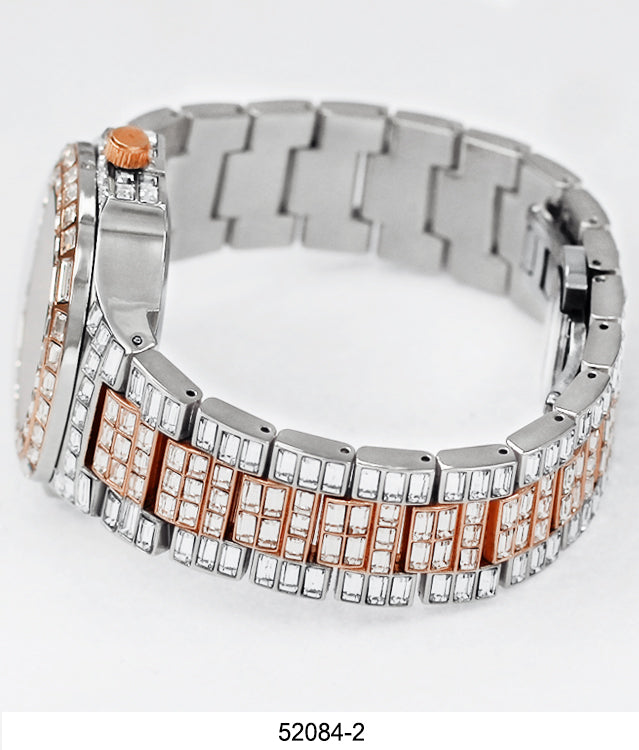 5208 - Ice Baguette Metal Band Watch