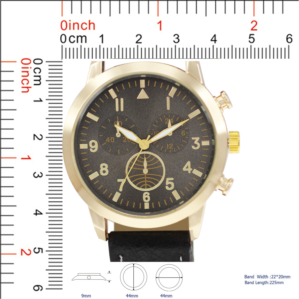 5383-B8-Gift Boxed Faux Leather Strap Watch