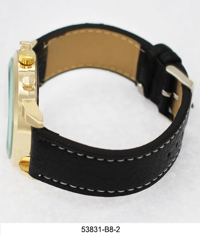 5383-B8-Gift Boxed Faux Leather Strap Watch