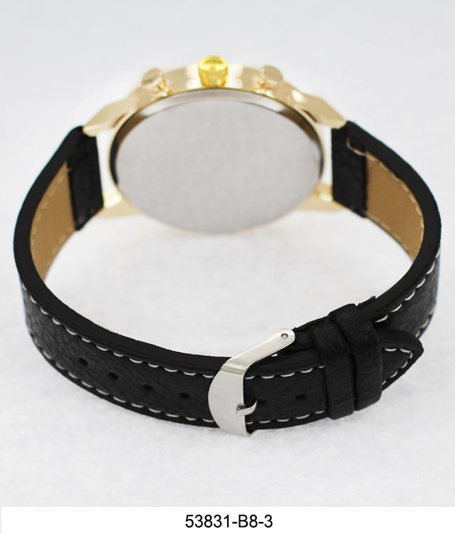 5383-B8-Gift Boxed Faux Leather Strap Watch