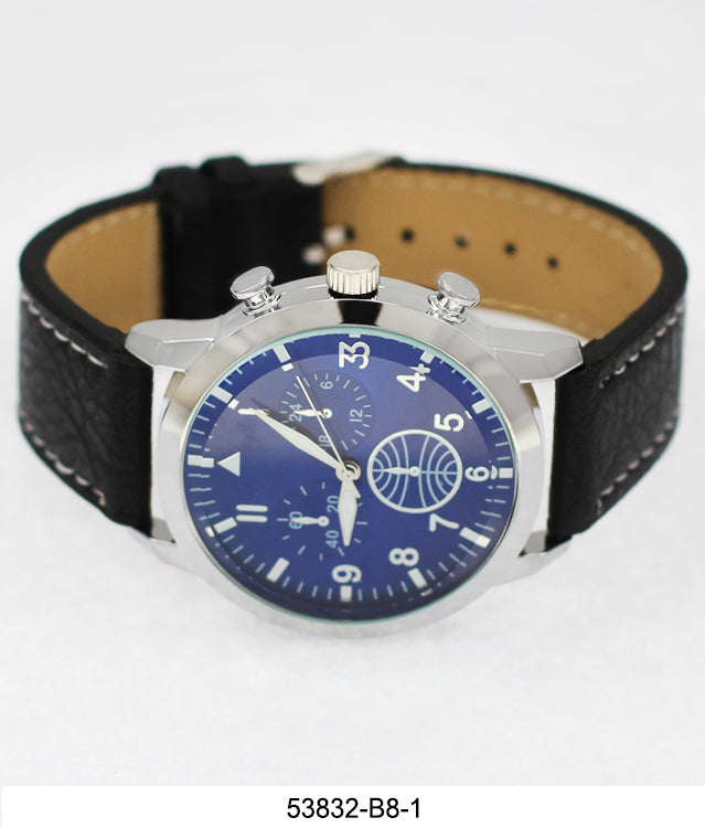 5383-B8-Gift Boxed Faux Leather Strap Watch