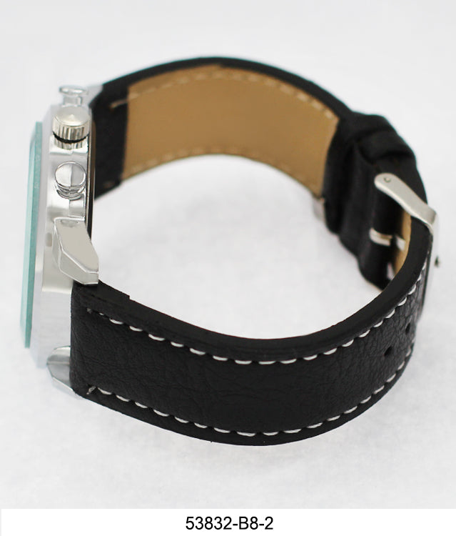5383-B8-Gift Boxed Faux Leather Strap Watch