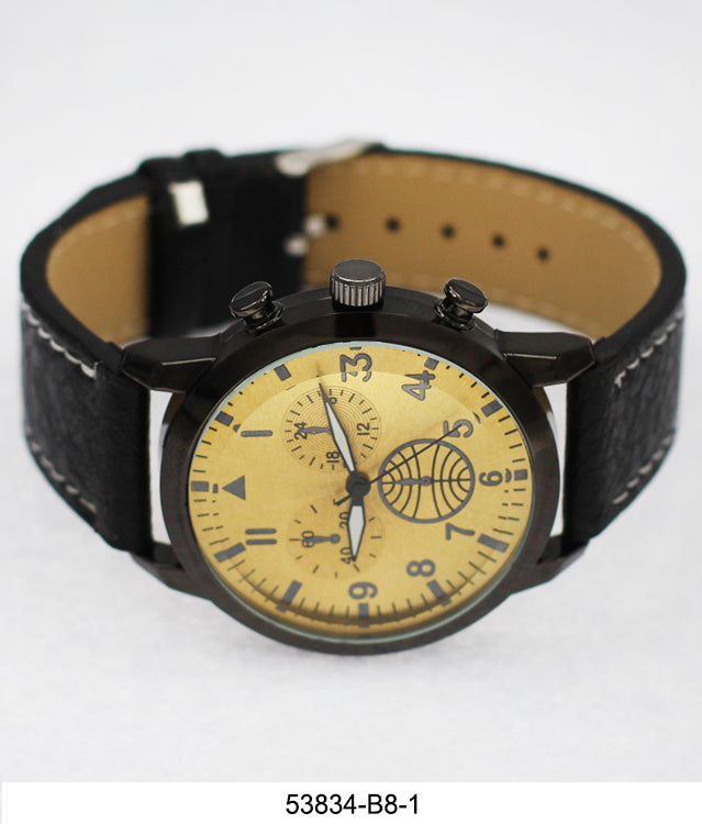 5383-B8-Gift Boxed Faux Leather Strap Watch