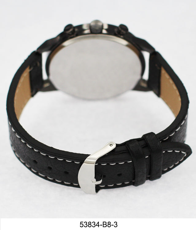 5383-B8-Gift Boxed Faux Leather Strap Watch