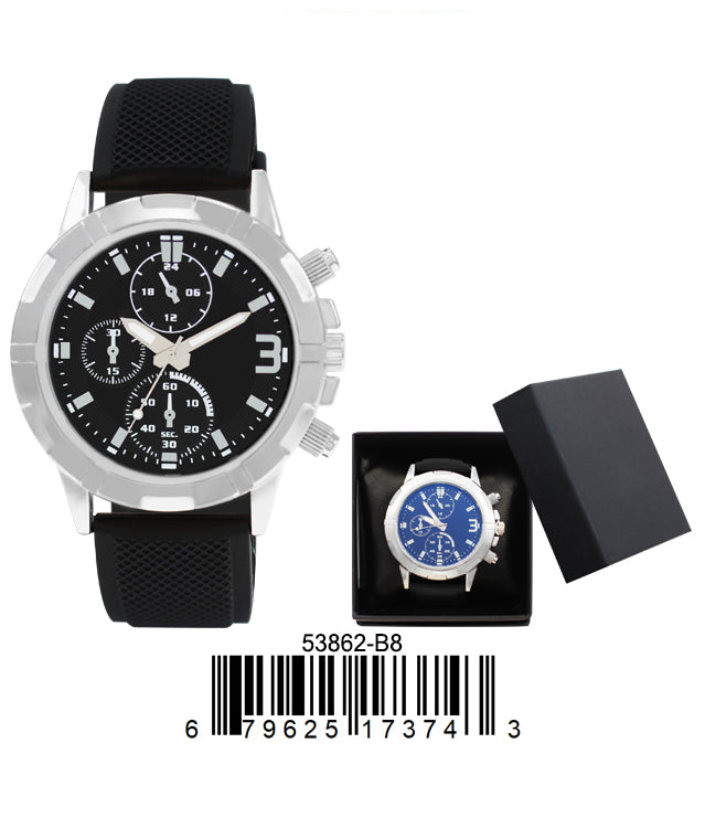 5386-B8-Gift Boxed Rubbber Strap Watch