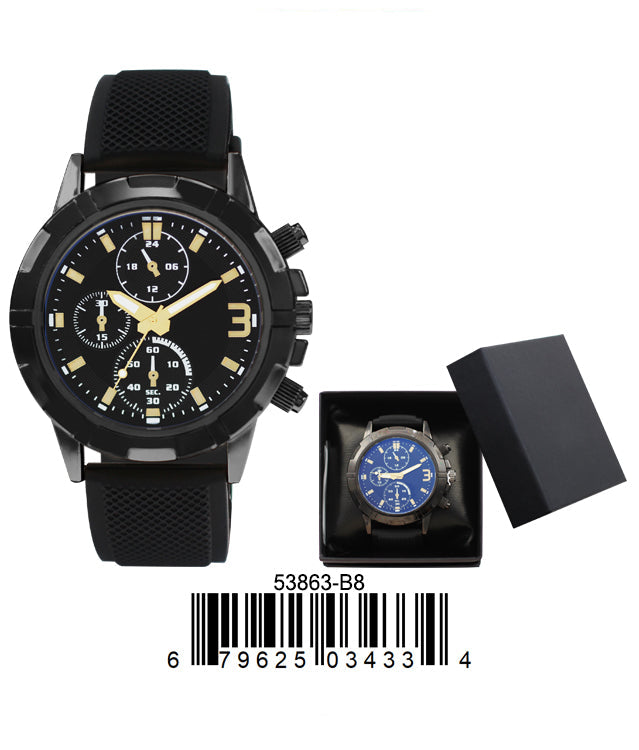 5386-B8-Gift Boxed Rubbber Strap Watch