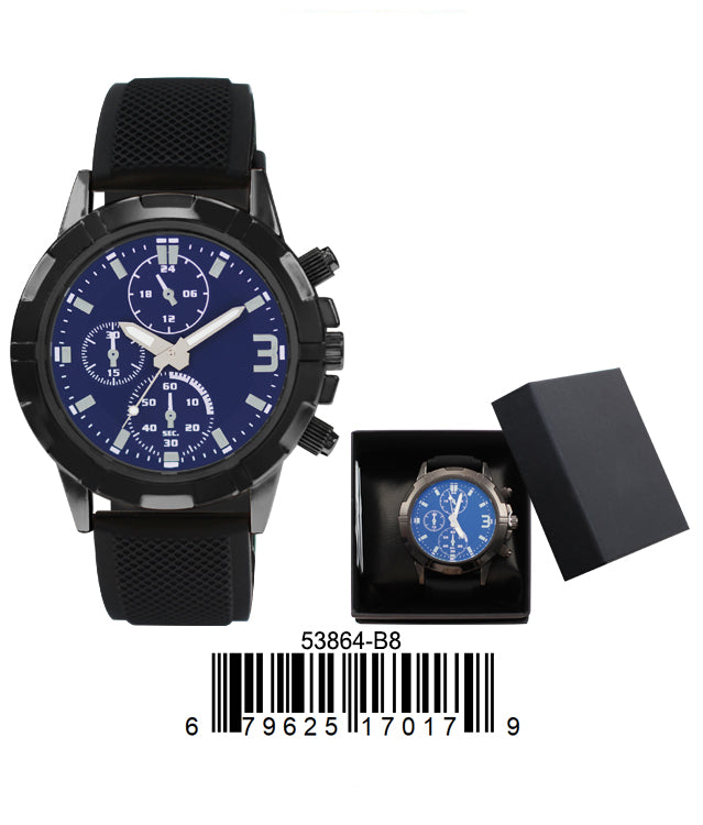 5386-B8-Gift Boxed Rubbber Strap Watch