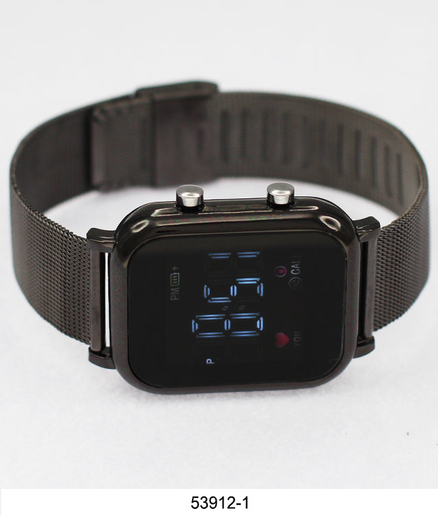 5391-Montres Carlo LED Mesh Band Watch