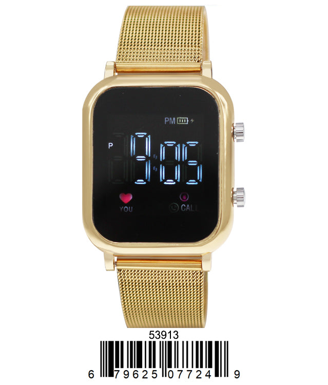 5391-Montres Carlo LED Mesh Band Watch