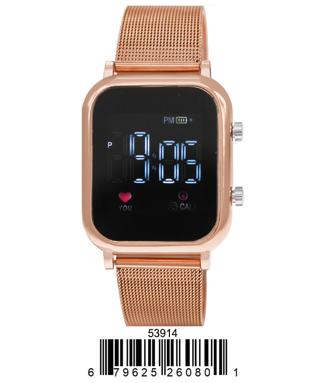 5391-Montres Carlo LED Mesh Band Watch