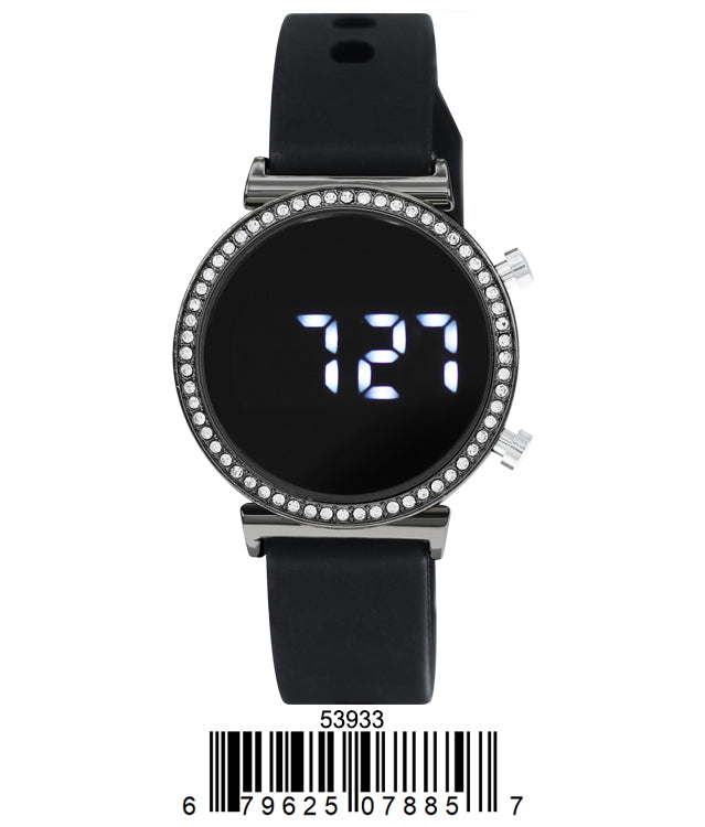 5393-Montres Carlo LED Silicon Band Watch