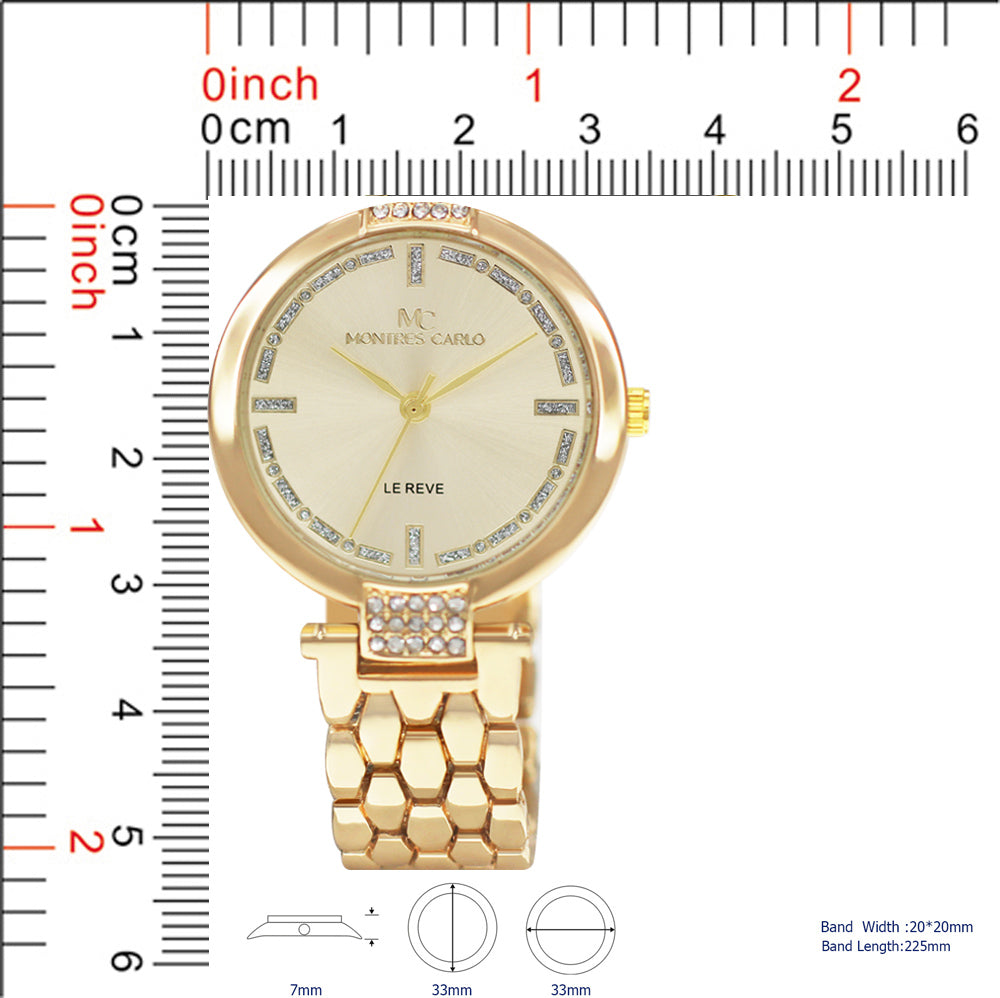 5398-Montres Carlo Gold Bracelet Watch