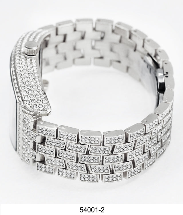 5400-Montres Carlo Iced Metal Band Watch