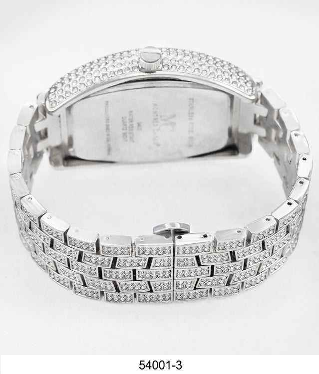 5400-Montres Carlo Iced Metal Band Watch