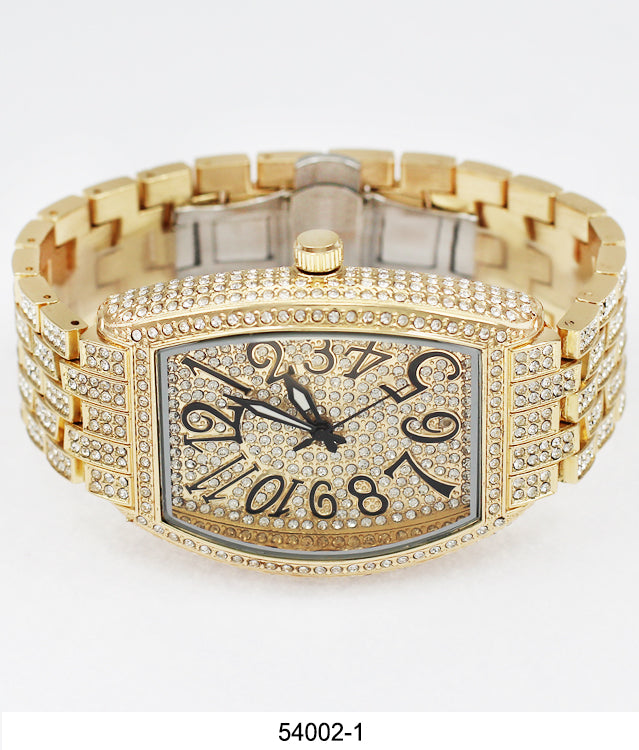 5400-Montres Carlo Iced Metal Band Watch