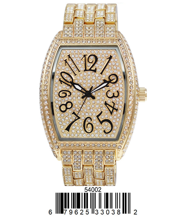 5400-Montres Carlo Iced Metal Band Watch