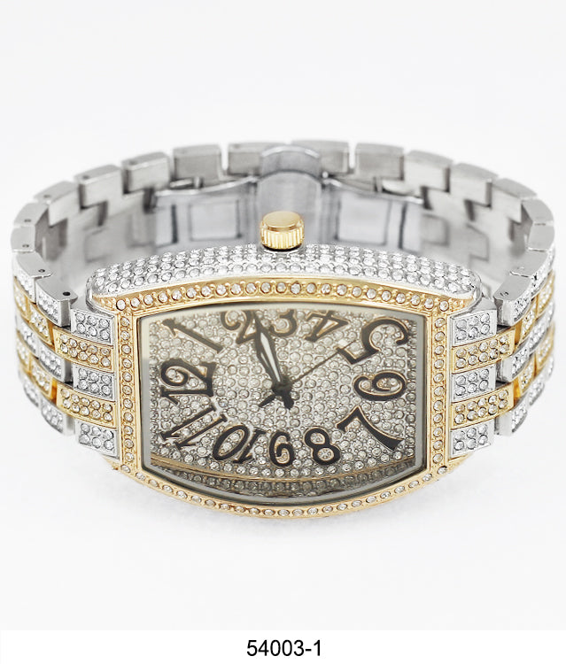 5400-Montres Carlo Iced Metal Band Watch