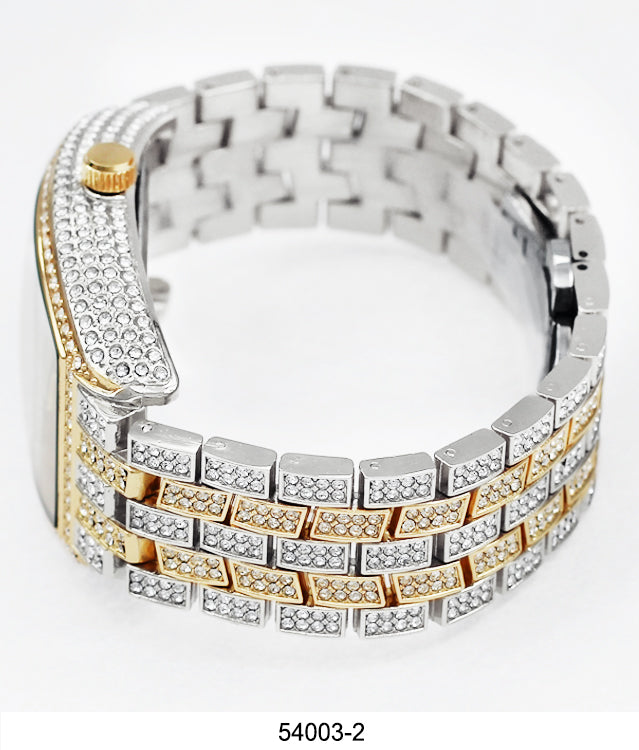 5400-Montres Carlo Iced Metal Band Watch