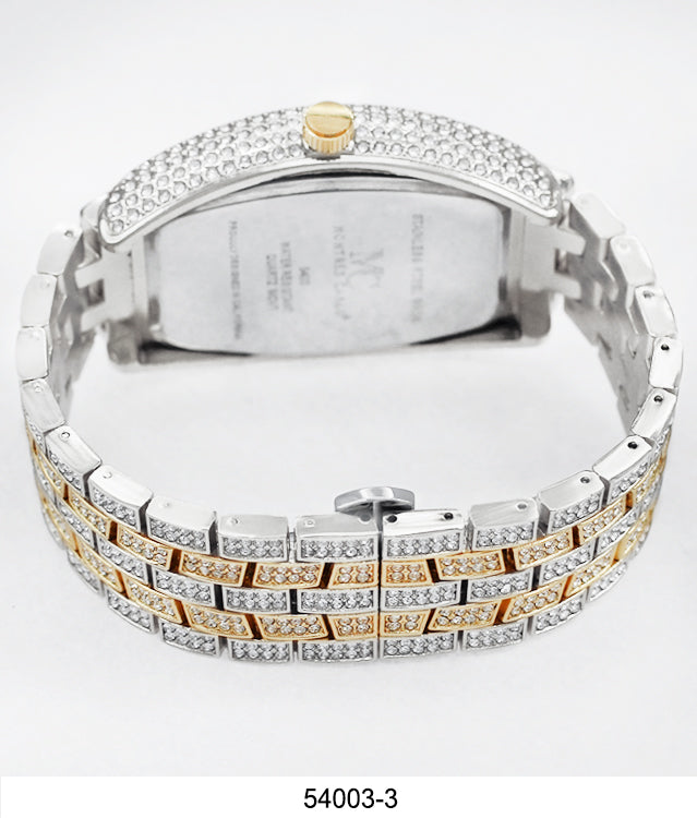 5400-Montres Carlo Iced Metal Band Watch