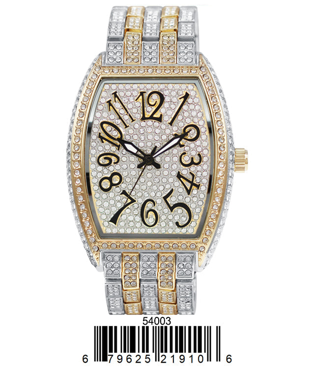 5400-Montres Carlo Iced Metal Band Watch