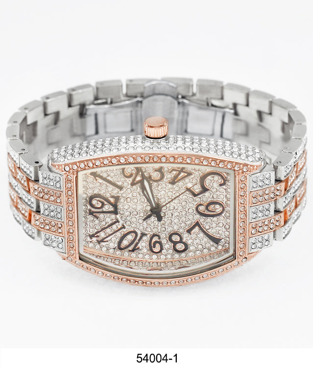 5400-Montres Carlo Iced Metal Band Watch