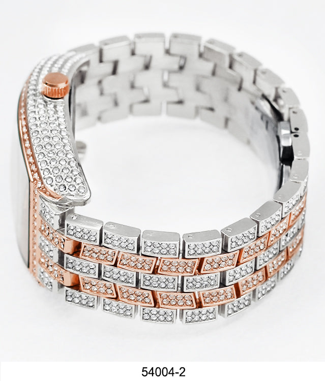 5400-Montres Carlo Iced Metal Band Watch